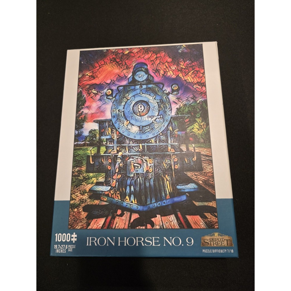 Depot Street Iron Horse No. 9 1000 Piece Jigsaw Puzzle Train Jim Begley Complete